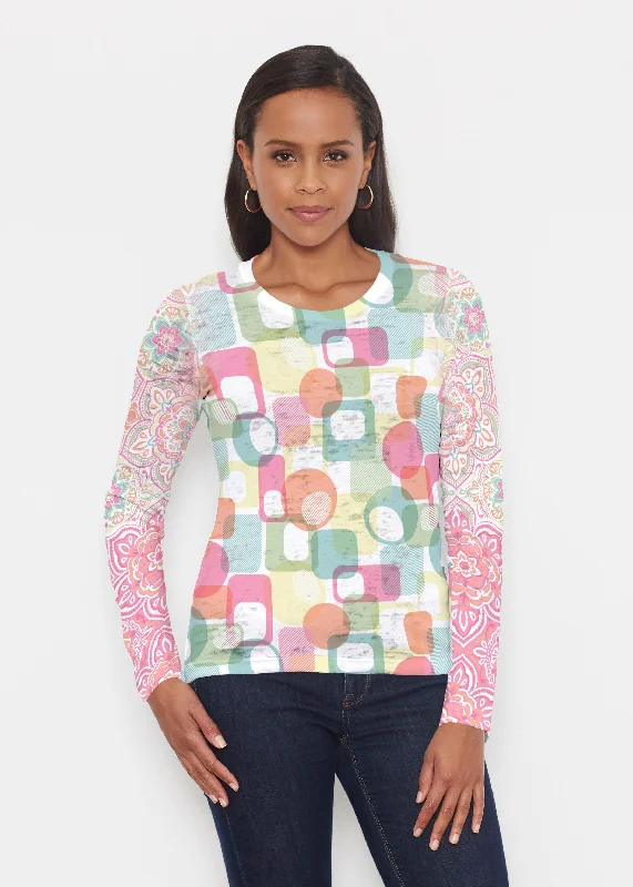 women's tops for those who want to stay warm and stylish during colder weatherMandala Geo (13495) ~ Signature Long Sleeve Crew Shirt