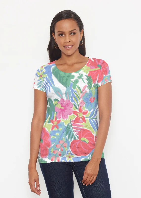 women's tops for those who want to wear versatile pieces that can be dressed up or downHawaiian Fling (22141) ~ Signature Short Sleeve Scoop Shirt