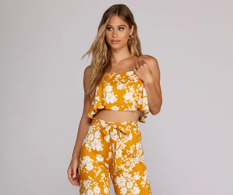 women's tops with floral printsSunshine So Fine Crop Top