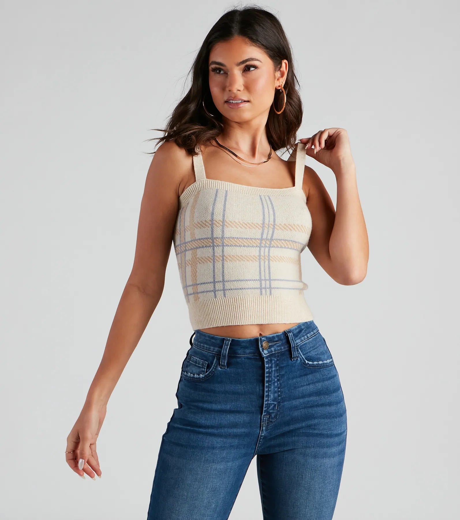 women's tops for those who want to add a bit of flair and personality to their looksCasually Preppy Plaid Crop Top