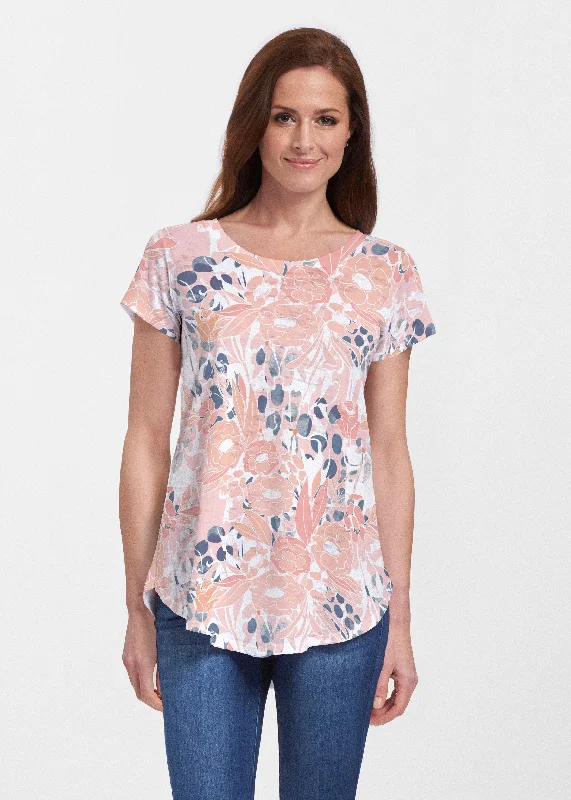 camisoles for womenDaydream Florals (7805) ~ Signature Short Sleeve Scoop Neck Flowy Tunic