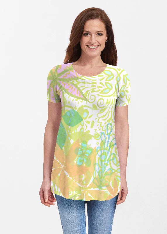 affordable women's topsKauai Lime (2301) ~ Butterknit Short Sleeve Tunic