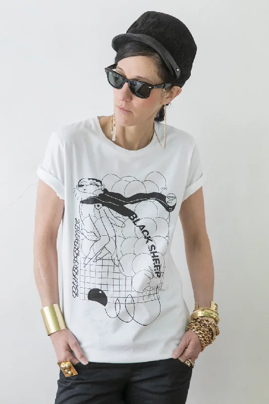 women's tops for those who want to wear versatile pieces that can be dressed up or downBLACK SHEEP - Statement T-Shirt