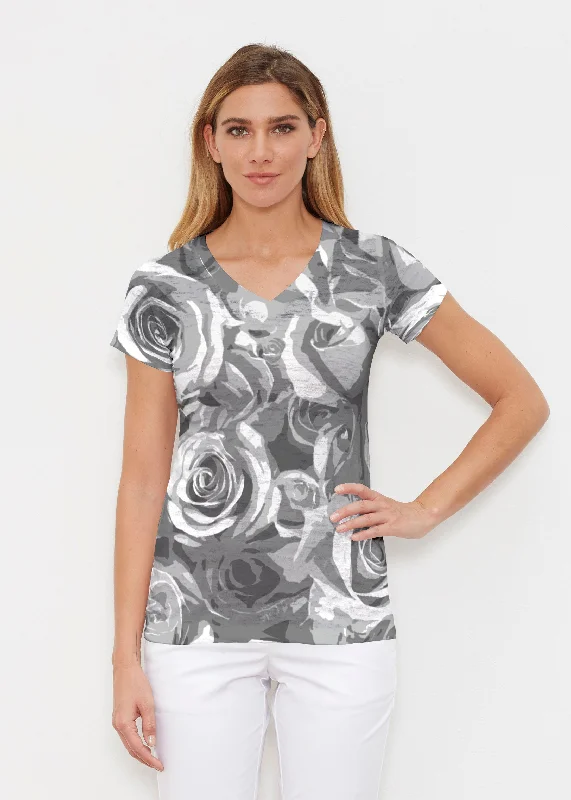 women's tops for statement-making outfitsVintage Rose (5165) ~ Signature Cap Sleeve V-Neck Shirt