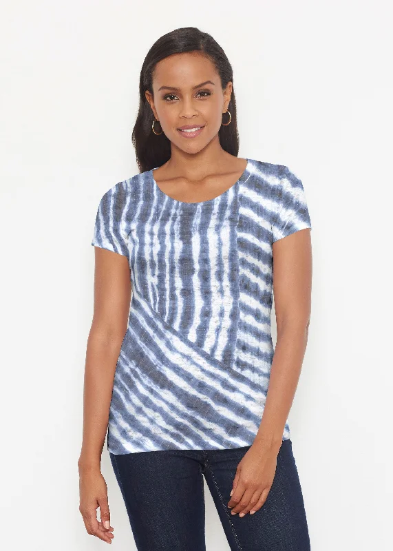 women's tops for those who love to dress up their casual looks with stylish topsTie-Dye Ripple (14183) ~ Signature Short Sleeve Scoop Shirt