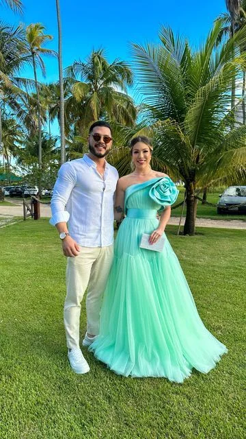 off-the-shoulder prom dressesMint Green A Line Evening Dresses,3D Flowers Prom Dresses,Formal Occasion Y6788