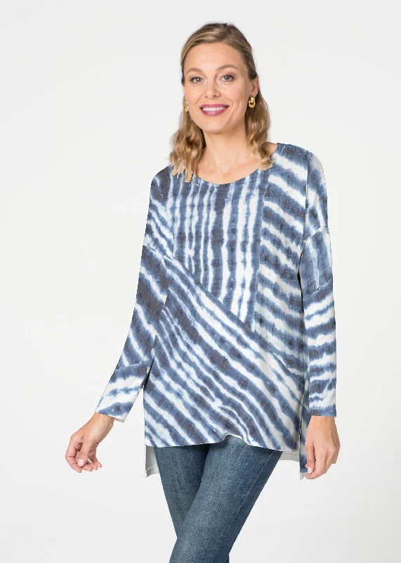 silk women's topsTie-Dye Ripple (14183) Slouchy Butterknit Top