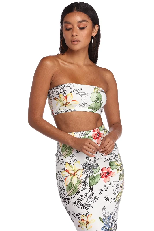 women's tops for those who love to shop for unique findsTropical Island Escape Tube Top