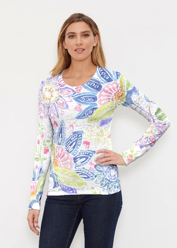 satin women's topsSummertime (13421) ~ Thermal Long Sleeve Crew Shirt